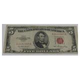 1953 $5 Red Seal Legal Tender U.S. Note