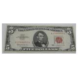 1963 $5 Red Seal Legal Tender U.S. Note