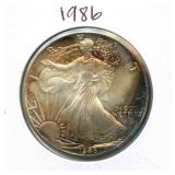 1986 U.S. American Silver Eagle One Dollar - 1