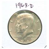 1968-D Kennedy Silver Half Dollar - 40% Silver