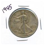 1945 Walking Liberty Silver Half Dollar