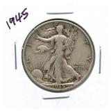 1945 Walking Liberty Silver Half Dollar
