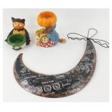 * Group of 3 Halloween Items: Hanging Metal