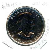 2010 Canadian $5 Elizabeth II 1 oz .9999 Fine
