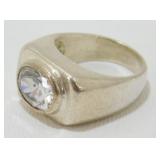 Vintage Sterling Silver CZ Ring - Size 5.75