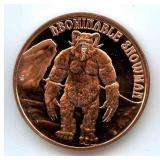 1 oz Pure Copper Round - Abominable Snowman
