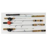 8 Ice Fishing Poles - 3 with Reels