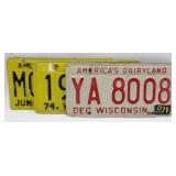 3 Sets, 6 Total of Old Wisconsin Metal License
