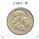 1961-D Franklin Silver Half Dollar