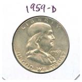 1959-D Franklin Silver Half Dollar