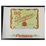 Unused Antique Pampero Cigar Box Label - Pamperin