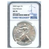 2020-S American Silver Eagle NGC MS 70 Early