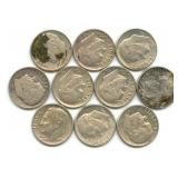 Group of 10 Roosevelt Silver Dimes