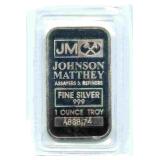 Johnson Matthey 1 oz .999 Fine Silver Bar -