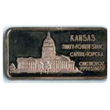 Kansas Thirty-Fourth State 1 oz .999 Fine Silver