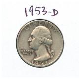 1953-D Washington Silver Quarter