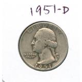 1951-D Washington Silver Quarter