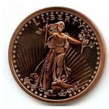 1 oz Pure Copper Round - Saint Gaudens Liberty