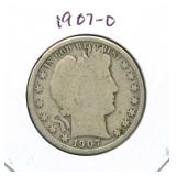 1907-O Barber Half Dollar