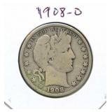 1908-O Barber Half Dollar