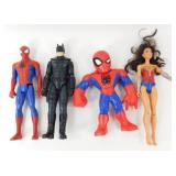Spider-Man Batman and a Wonder Woman Figures