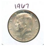1967 Kennedy Silver Half Dollar - 40% Silver