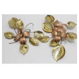 Vintage Floral Copper & Brass Wall Dï¿½cor