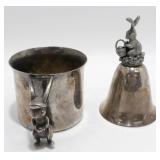 865 Reed & Barton Silver Bunny Handle Cup Bell