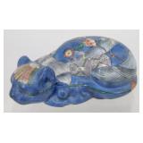 * Vintage Blue Kutani Sleeping Cat