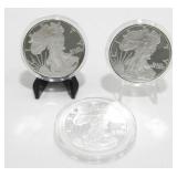 Pair of 1995 & a 2009 U.S. Eagle Copies