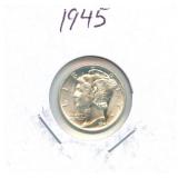 1945 Mercury Silver Dime