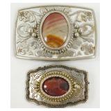 Belt Buckles - 2 with Agate Inserts
