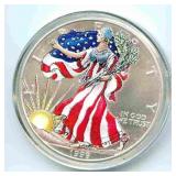 Colorized 1999 U.S. Silver Eagle ASE - 1 oz Fine
