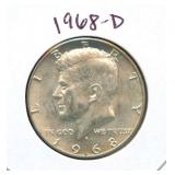 1968-D Kennedy Silver Half Dollar - 40% Silver