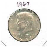 1967 Kennedy Silver Half Dollar - 40% Silver
