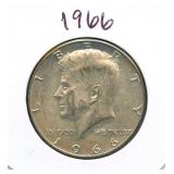 1966 Kennedy Silver Half Dollar - 40% Silver