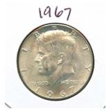 1967 Kennedy Silver Half Dollar - 40% Silver