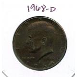 1968-D Kennedy Silver Half Dollar - 40% Silver