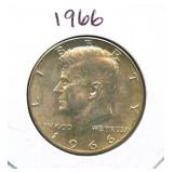 1966 Kennedy Silver Half Dollar - 40% Silver