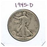 1945-D Standing Liberty Silver Half Dollar
