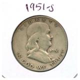 1951-S Franklin Silver Half Dollar