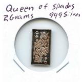 Queen of Spades 2 grams .999 Silver