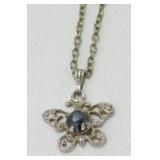 Sterling Butterfly and Shappire Pendant - Chain