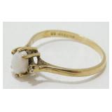 Vintage Gold-Plate over Sterling Faux Opal Ring -