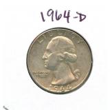 1964-D Washington Silver Quarter