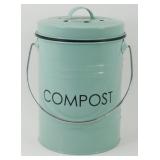 Enamel Compost Bin w/ Lines