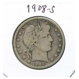 1908-S Barber Half Dollar