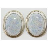 Vintage Sterling Silver Oval Clip Earrings