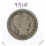1915 Barber Half Dollar