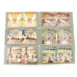 (6) Vintage Interior Building Stereoview Cards -